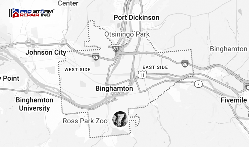 2025-07-03 Hail Storm Damage Repair in progress in Binghamton, NY